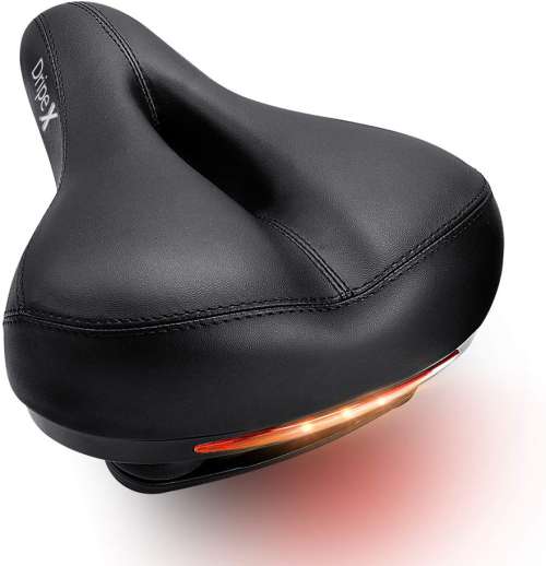 Dripex Gel Bike Seat Bicycle Saddle - Comfort Universal Cycle Saddle Wide Cushion Pad Waterproof for Women Men - Fits MTB Mountain Bike/Road Bike/Spinning Exercise Bikes
