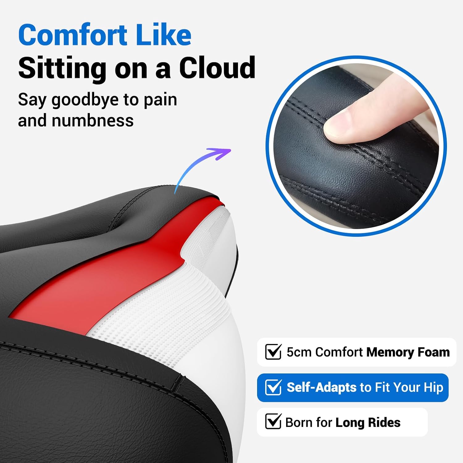 Dripex Gel Bike Seat Bicycle Saddle - Image 2
