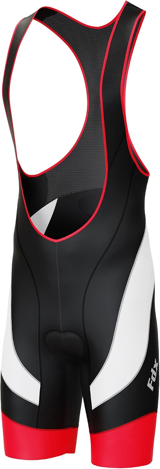 FDX Cycling Bib Shorts Mens 4D Padded Breathable Shorts with Pocket