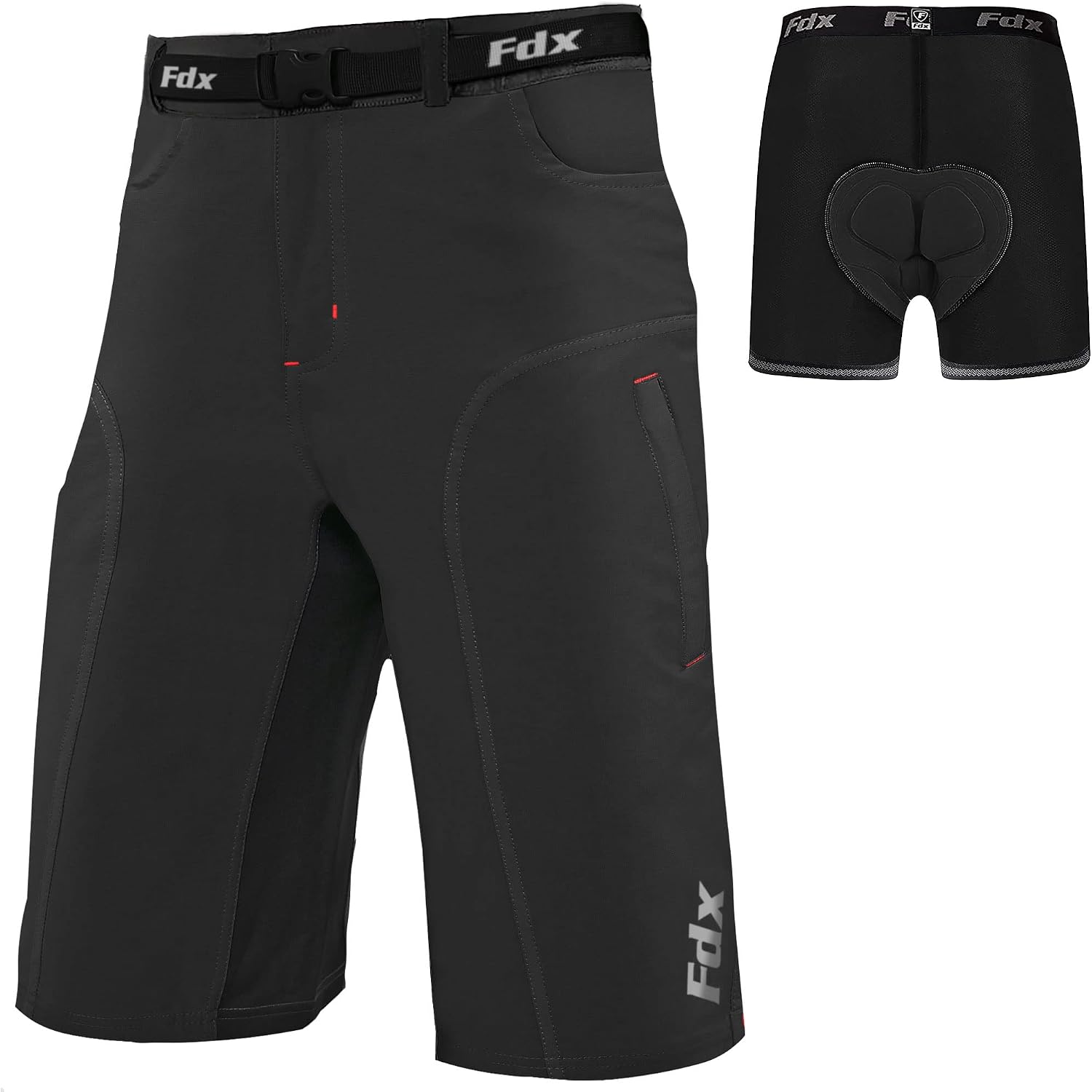 FDX MTB Cycling Shorts Mens 4D Padded Breathable Mountain Bike Shorts