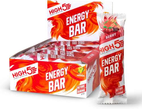 HIGH5 Energy Bars for Running & Cycling, with Real Fruits, Berry, 12 x 55g