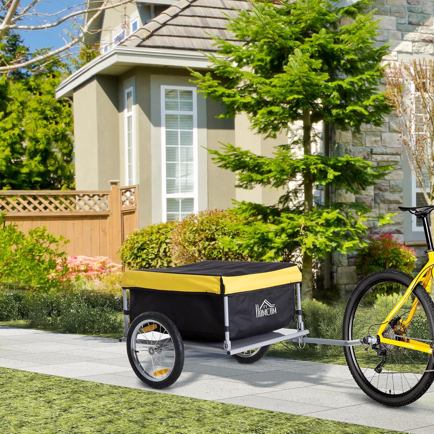 HOMCOM Bicycle Cargo Trailer, Two-Wheel - Image 2