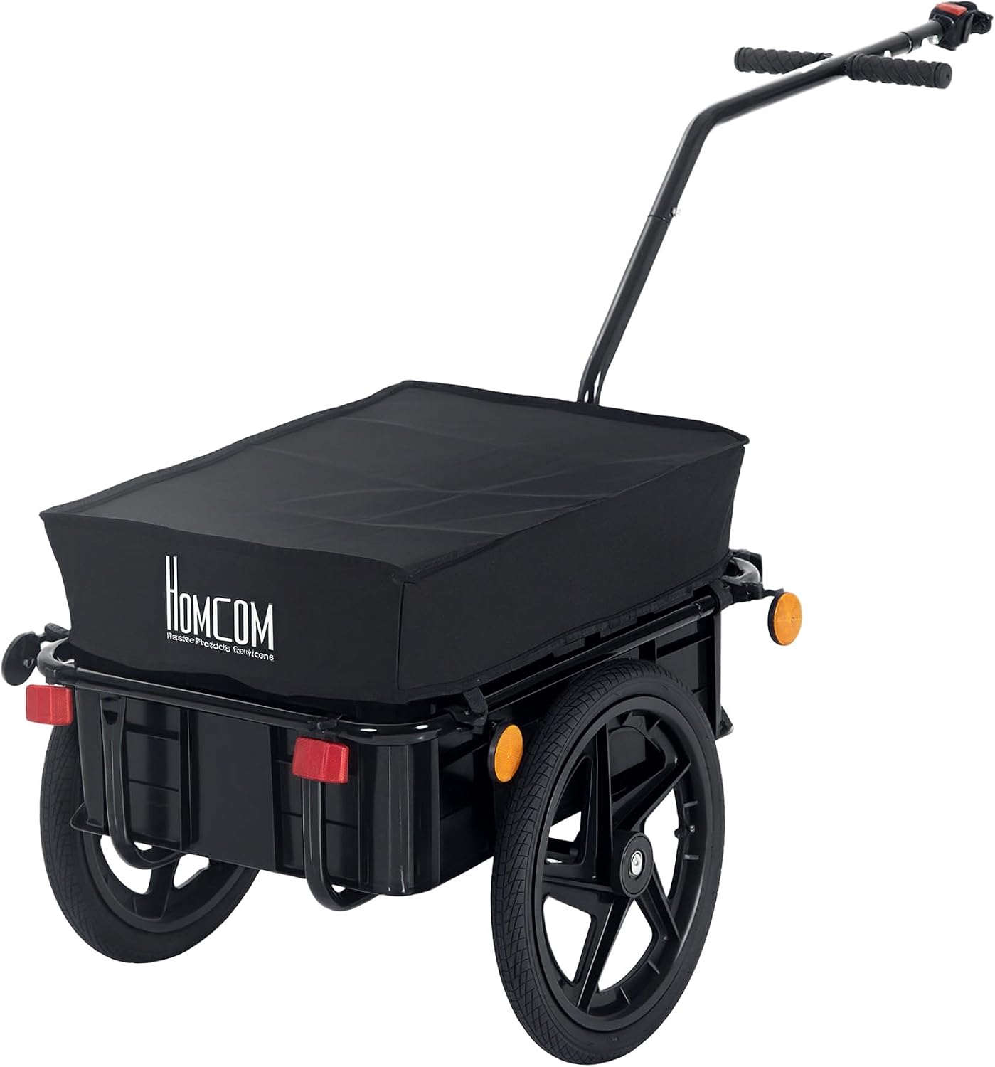 HOMCOM Bicycle Trailer Cargo Jogger Stroller with Towing Bar in Black