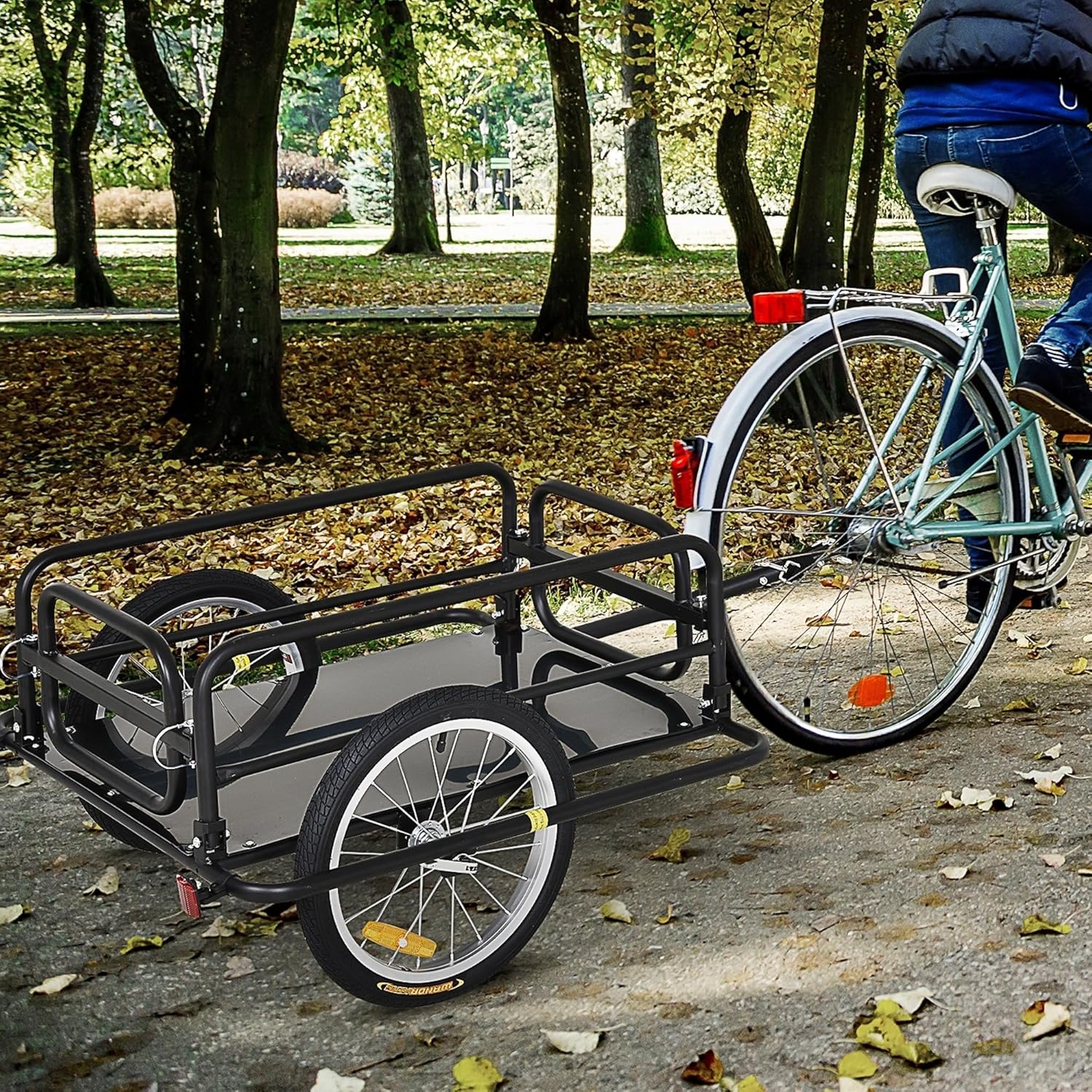 HOMCOM Bike Trailer Cargo Steel Frame - Image 2