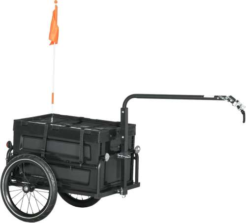 HOMCOM Bike Trailer with 65L Foldable Storage Box Max Load 40KG