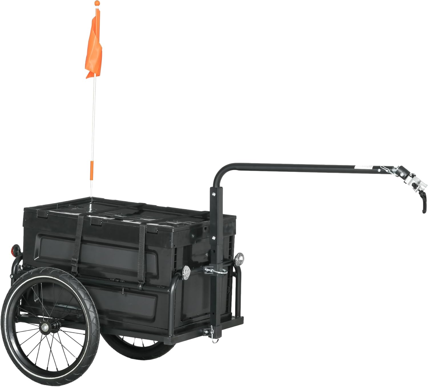 HOMCOM Bike Trailer with 65L Foldable Storage Box Max Load 40KG