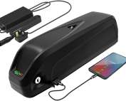 R TEAM Ebike Battery 48v 13AH with Charger, USB Port, Lithium Electric Bike Battery for 17A-30A Controller motor