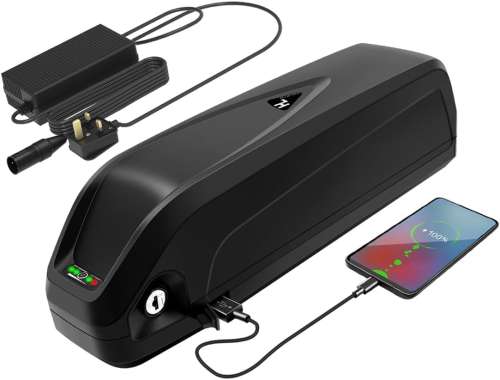 R TEAM Ebike Battery 48v 13AH with Charger, USB Port, Lithium Electric Bike Battery for 17A-30A Controller motor