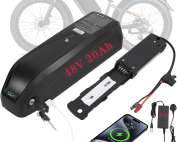 R TEAM Ebike Battery 48v 20AH with 3A Charger, USB Port,Built in Samsung 50GB Cells,Lithium Electric Bike Battery for Rear or Front 30A 17A Controller Motor (Bafang, AW, KT most ebike conversion kit)