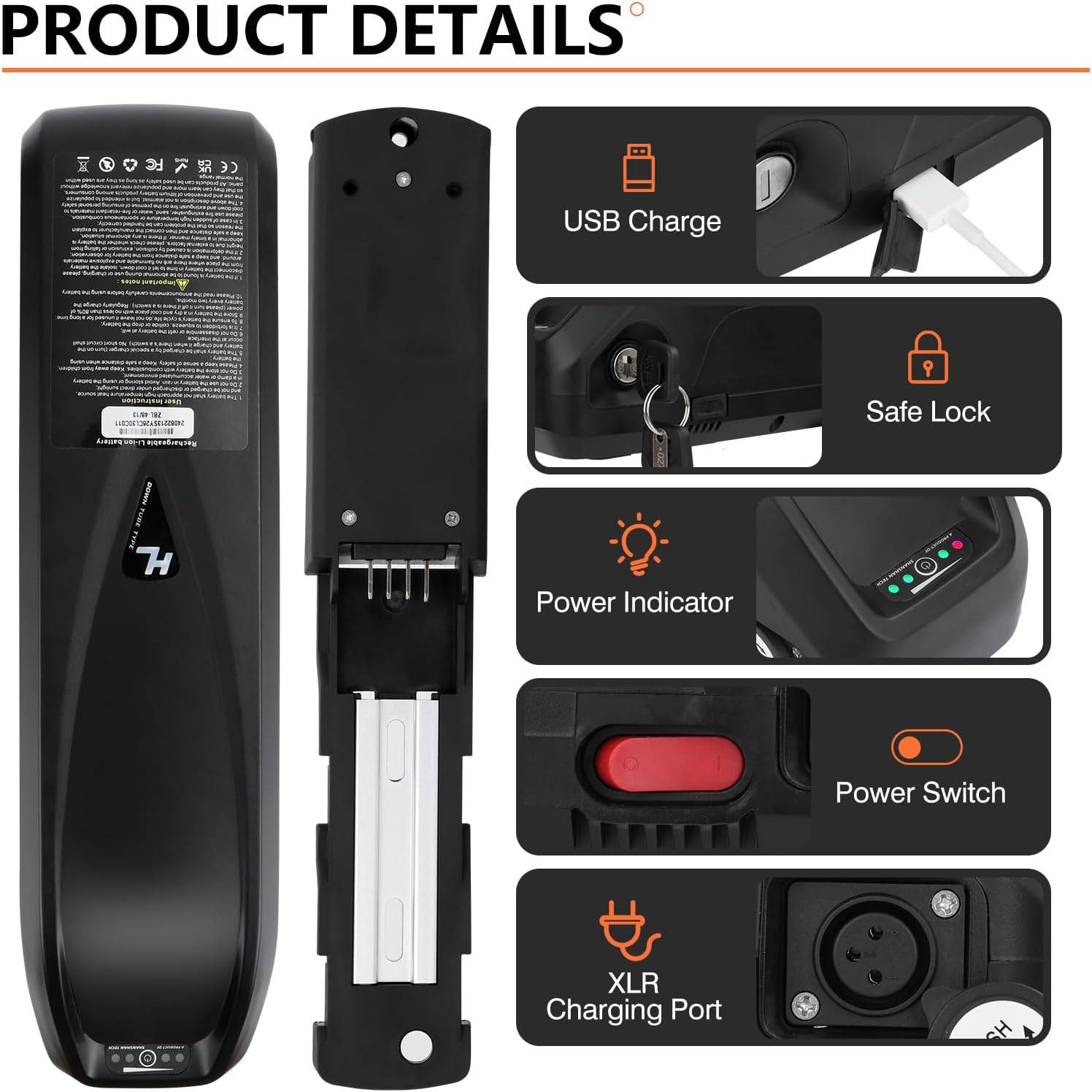 R TEAM Ebike Battery 48v 20AH with 3A Charger - Image 2