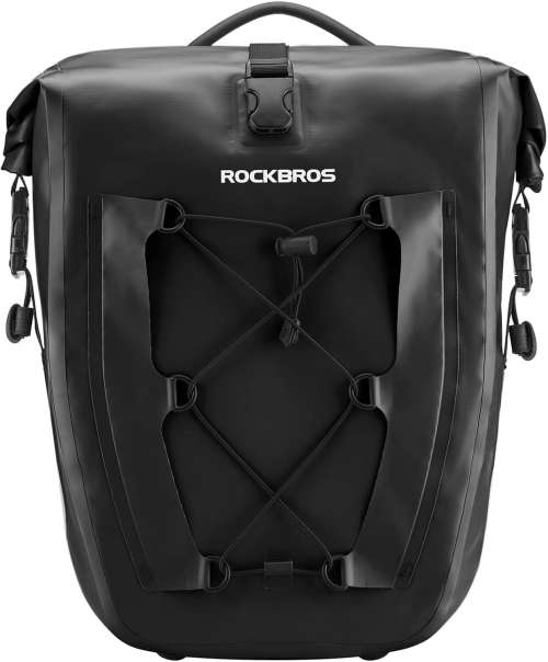 ROCKBROS Bike Pannier Bag 100% Waterproof, 25L-32L Rear Rack Bike Bag