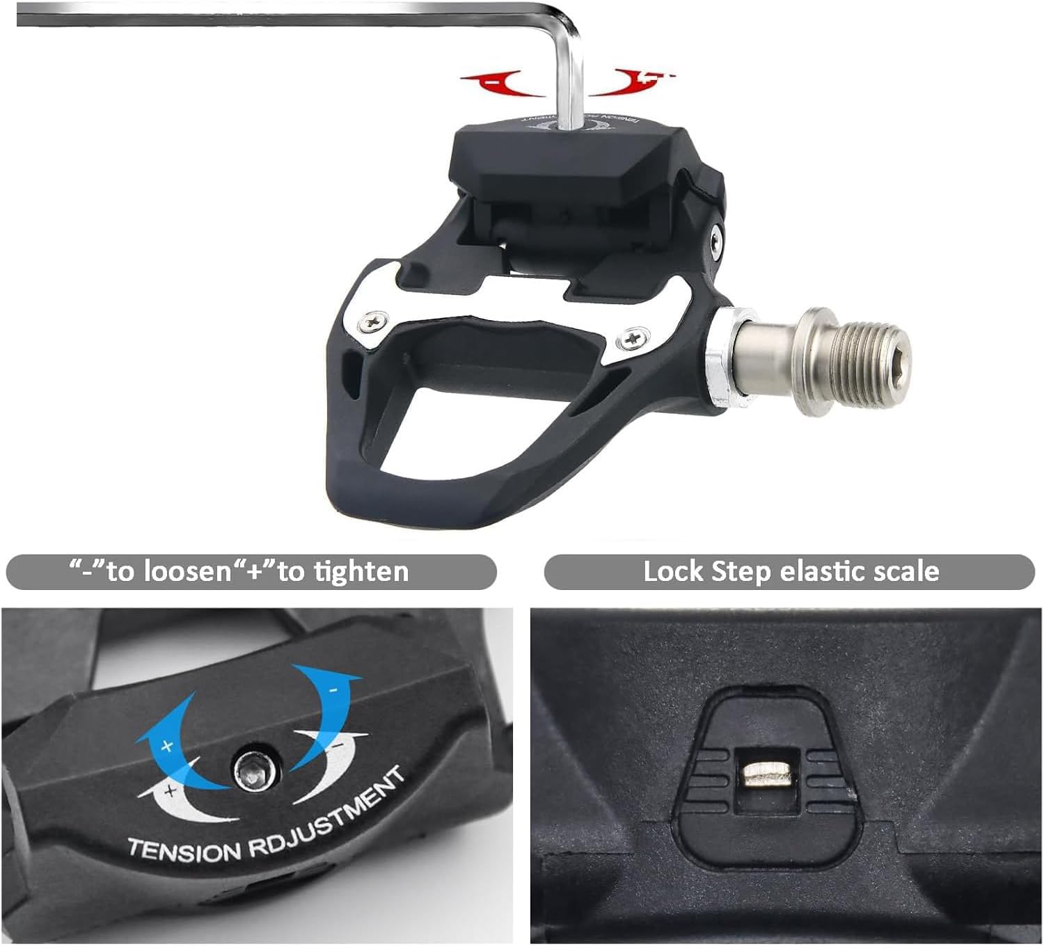 Road Bike Pedals, Clipless SPD SL System Pedals Cleats Set - Image 2