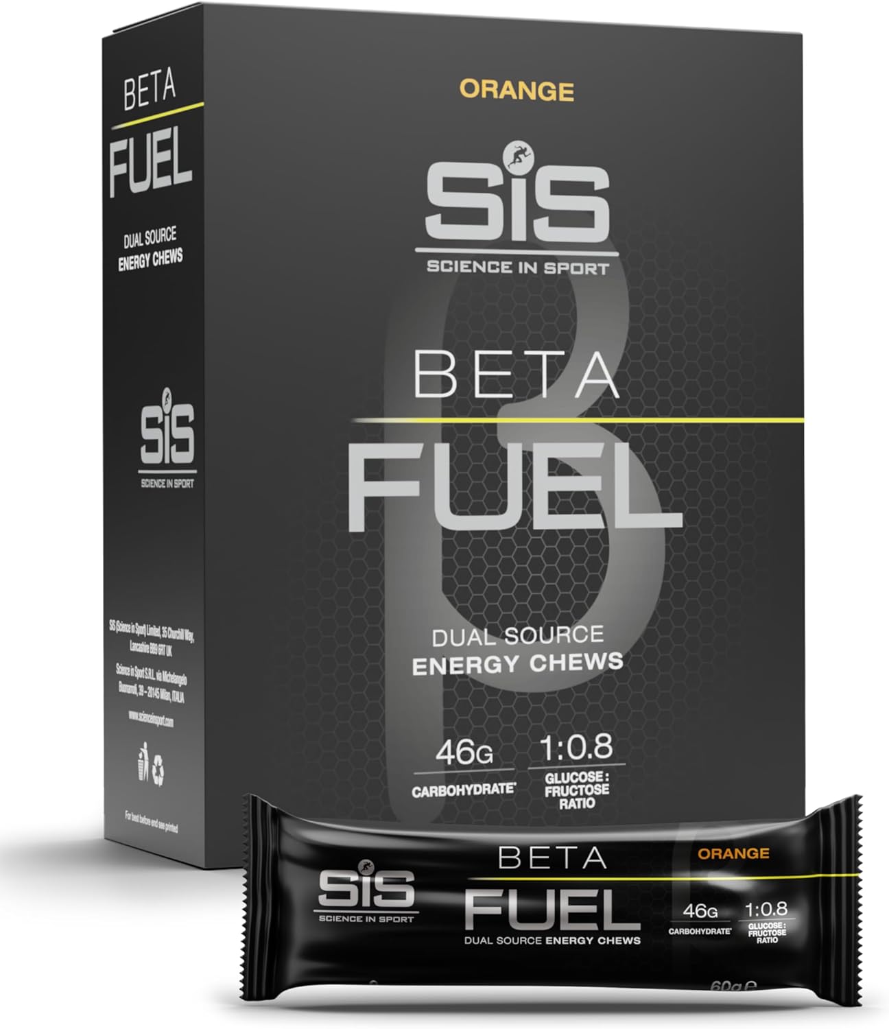 Science in Sport BETA Fuel Chews, Orange, 6 x 60g