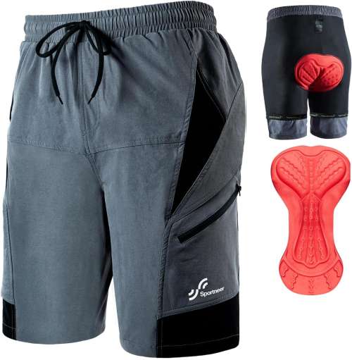 Sportneer MTB Cycling Shorts Men's Padded Cycling Shorts Men's Cycling Shorts 3D Lined Mountain Bike Cycling Sports Cycling Outdoor