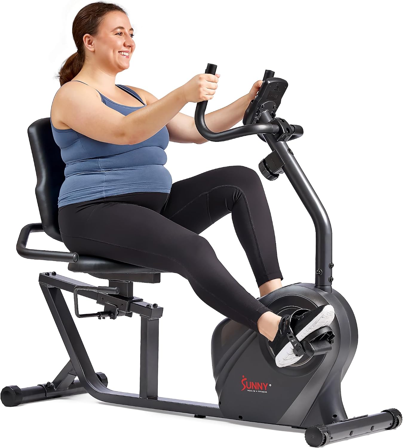 Sunny Health & Fitness Smart Recumbent Exercise Bike for Low-Impact Cardio