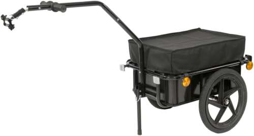 UK Custom Covers Bike Trailer Trolley With Drop Down Foot Stand (Black)
