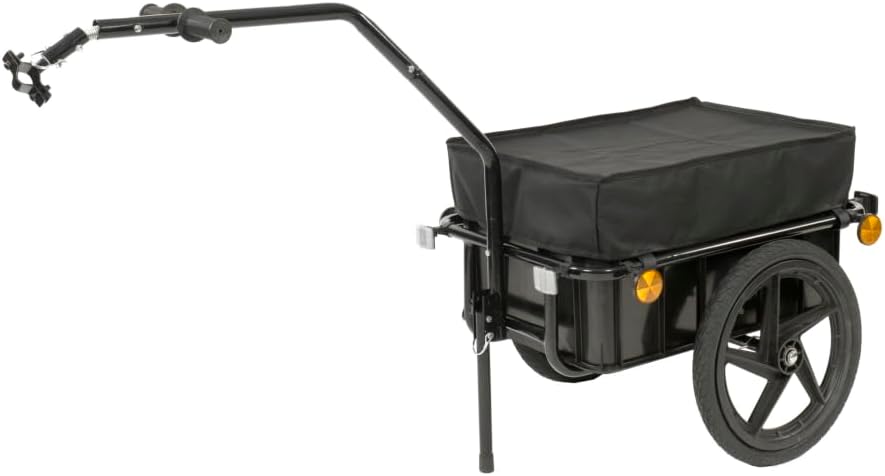 UK Custom Covers Bike Trailer Trolley With Drop Down Foot Stand (Black)