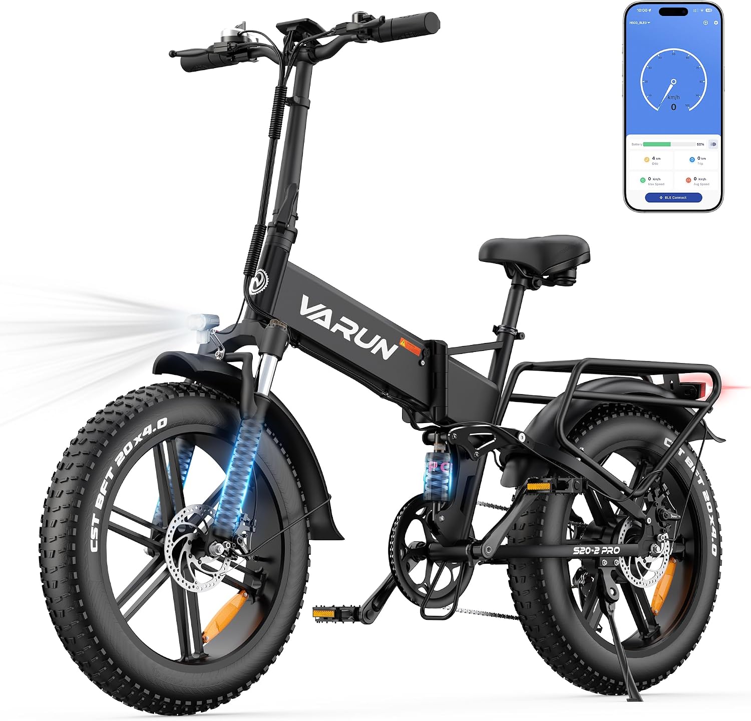 VARUN 20 × 4.0'' Fat Tire Electric Bike, 48V 13Ah, NFC & App LCD, 120km