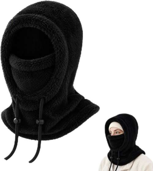 Winter Fleece Balaclava, Thermal Ski Mask Neck Warmer Snoods for Women