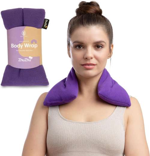 Zhu-Zhu Wheat Bags Microwavable Lavender Body Wrap Heat Pad, Purple Fleece